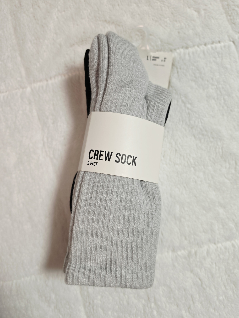 DSG Crew Socks 3-Pack - Light Gray, White, & Black